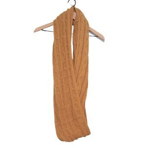 Mustard Yellow Cable Knit Infinity Scarf